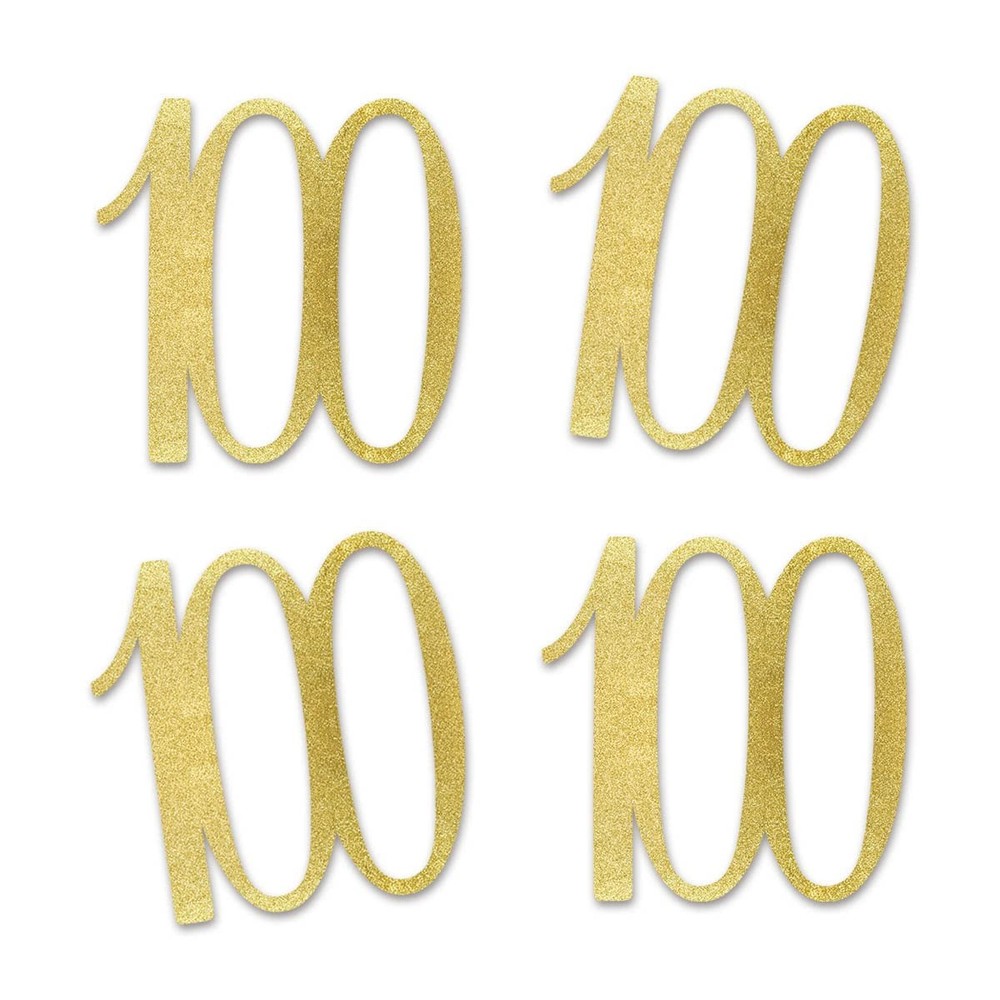 Gold Glitter 100 CutOut Numbers Birthday Anniversary Party Decoration