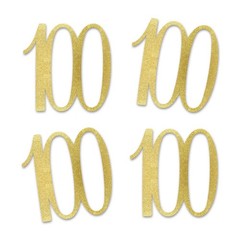 Gold Glitter 100 CutOut Numbers Birthday Anniversary Party Decoration