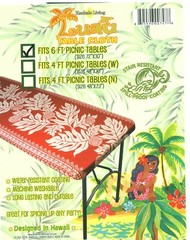 Hawaiian Fitted Picnic Tablecloth Fits 6 feet 72×30″ picnic table Luau party