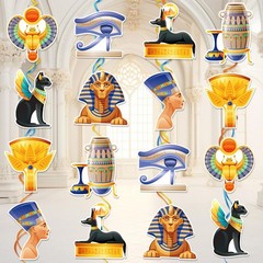 30 PCS Ancient Egyptian Hanging Swirl Decoration Egypt Theme Party Boy Girl