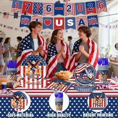 87PCS 250th Anniversary Decorations Set, America 250 for Blue