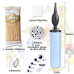 260Q Balloons Clear Kit with Pump,100pcs Long Skinny Twisting Magic Balloons …