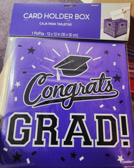 Amscan Graduation 12×12 Card Box Grad Party Available in Red Green or Purple