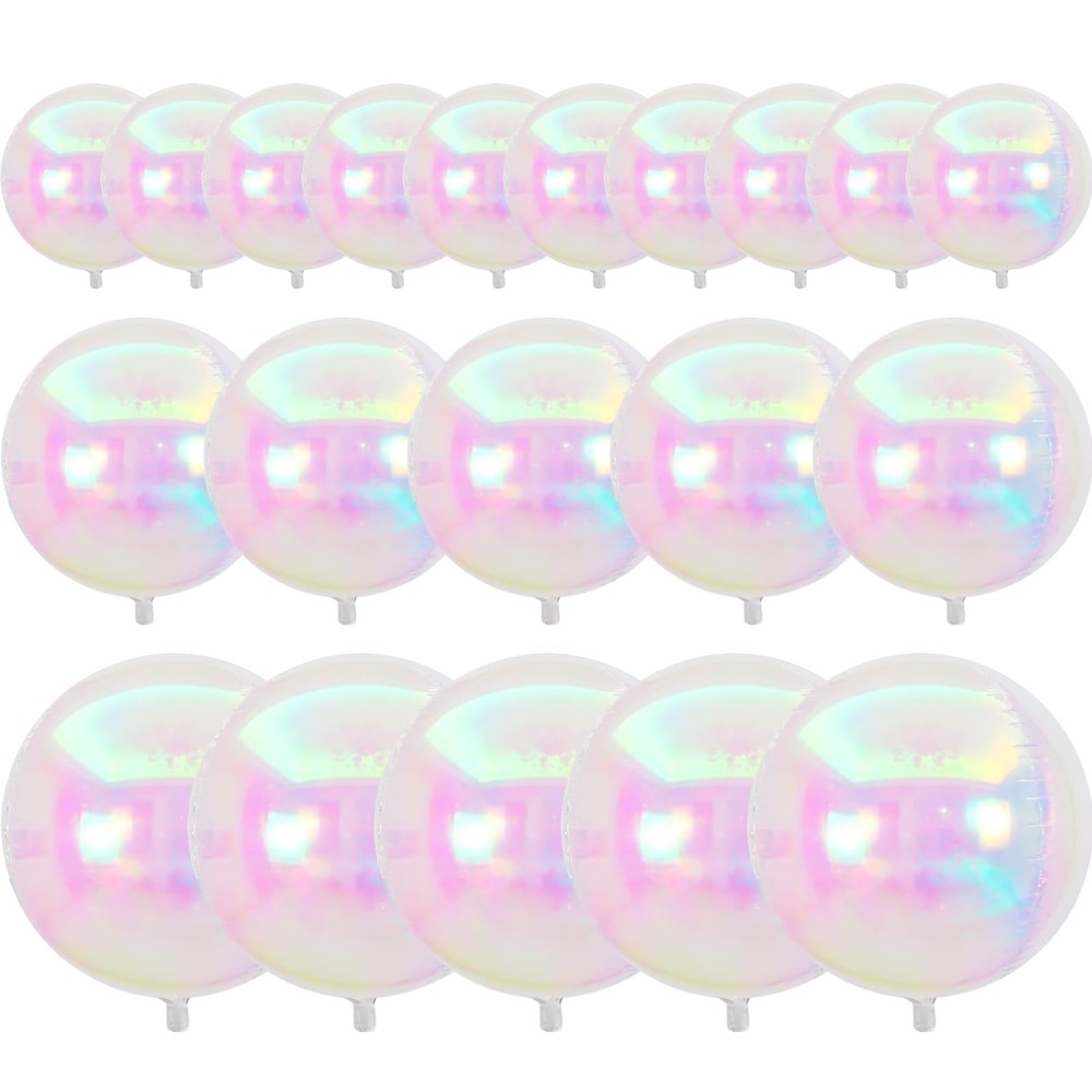 Iridescent Foil Balloons 20pcs Different Sizes Pack of 22 12 10 Inch Large Ro…