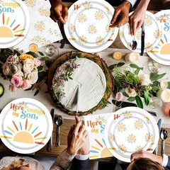Here Comes The Son Baby Shower Decorations, Sunshine Plates and Napkins