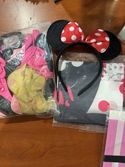 Minnie Mouse Birthday Party Decorations Set, Pink Polka Dot Red Black White