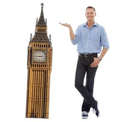 6 Feet British International Party Decorations Big Ben Cardboard Cutout Stand