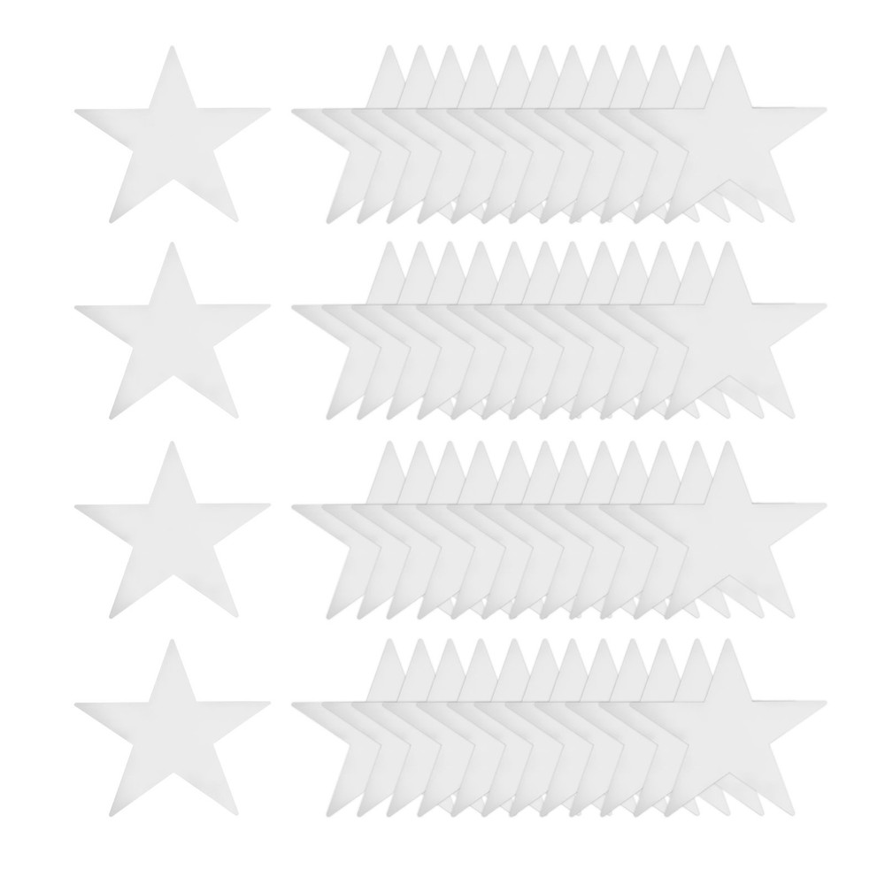 100 Pcs Silver Stars Cutouts, 6 Inch Double Printed Paper Stars Cutout