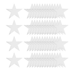 100 Pcs Silver Stars Cutouts, 6 Inch Double Printed Paper Stars Cutout