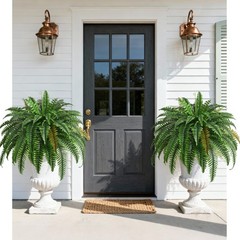 2PCS 45in Fake Ferns- Large Artificial Plants Outdoor, UV 2 Pcs, Green