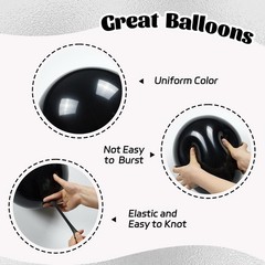 60pcs Black and Silver Balloons 12inch, Black and White Balloons with Metalli…