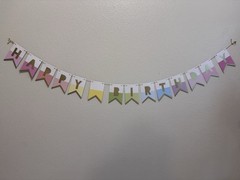 Happy Birthday Banner 6 foot cord pastel multi colored