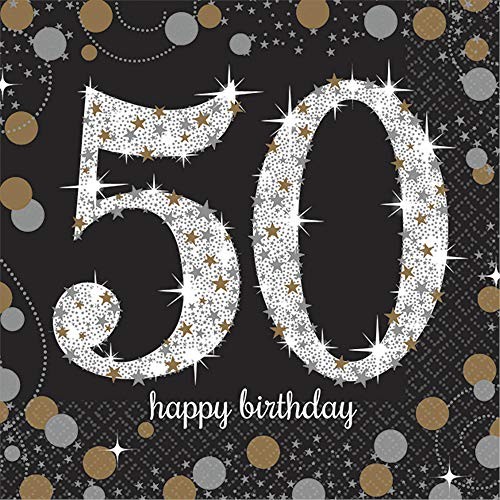 Sparkling Celebration 50th Birthday Beverage Paper Napkins (32 Count)