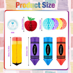 13 Pcs Crayon Apple-Shaped Hanging Honeycomb Balls Honeycomb Pencil Paper Ball D