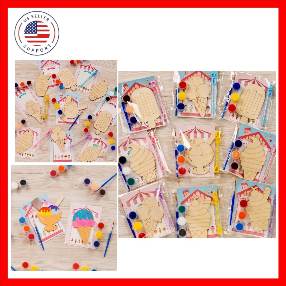 Ice Cream Party Favors – 12 PCS Ice Cream Party Supplies – Candyland Wooden B…