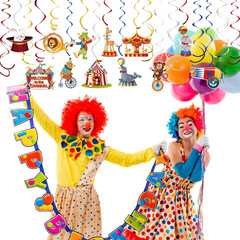 36 Pcs Carnival Hanging Swirl Decorations Colorful Circus Theme Animal Party Sup