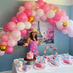 «50PCS 12″» Pink White Gold Balloons Set Birthday Wedding Bridal Shower Party»
