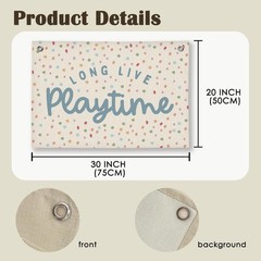 Playroom Decor, Wall Art Hanging Linen Banner, Blue Striped Wall Flag for Pla…