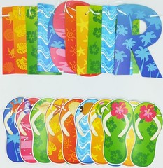Hello Summer Colorful Flip Flop Banner Beach Pool Slippers Garland Decorations