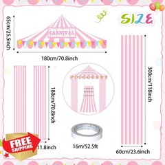 Fanfanwin 4pc Carnival Circus Tent Door Decor Banner