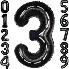 Race Car 40Inch Black 3 Balloon Number Large Helium Race Track 0-9 Giant Digi…