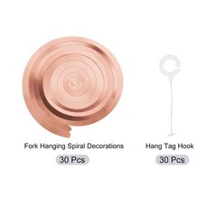 30 Pcs Rose Gold Hanging Swirls, 27.6 Double Strip Foil Ceiling Streamers