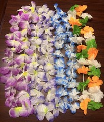 Tropical Floral Multicolor Plastic Lei-Style Party Garlands for Luau/Beach