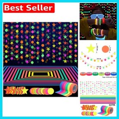 Vibrant 127ft Neon Decoration Kit with UV Blacklight Reactive Tape & Garlands