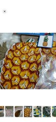 Tropical Pineapple Luau Party Table Decorations, Banner Napkins Leaf Cutouts