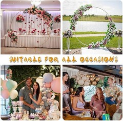 Round Backdrop Stand Circle Arch, 6.5ft Golden Metal Balloon Arch Kit for Par…