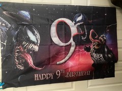 Happy 9th Birthday Fabric Banner Venom 3×5 Feet