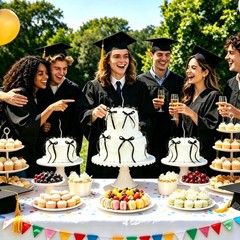 30 Pack Black Bow Cupcake & Cake Toppers for Graduation, Birthday, Wedding