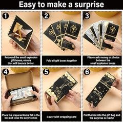 Birthday Surprise Gift Box Explosion for Money, Exploding Money Gift Box for Cas