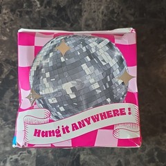 RIT Disco Ball Hanging Party Decoration Silver Check Pattern Plastic Mirror Ball
