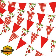 Pasimy red white apple banner, 60 pcs