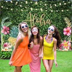 7x5ft Aloha Backdrop Tropical Luau Party Decorations Hawaiian Backdrop for Party
