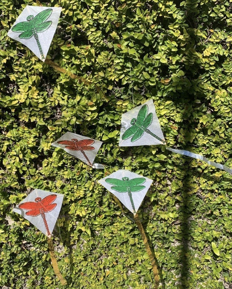Vintage 90s NWT Dragonfly Rice Paper Kite Party Decor Garland Unique Deadstock