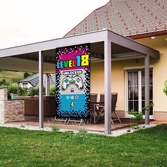 Level 18 Unlocked Happy 18th Birthday Level Up Banner Backdrop Background Pho…