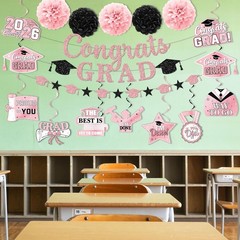2026 Pink Graduation Decorations,Graduation Decorations Class of 2026 Rose Gold