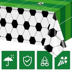 3 Pcs Table Cloth 54 x 108 Inches Disposable Plastic Rectangular Soccer