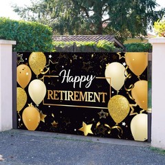 Blulu Retirement Party Decorations, Extra 72.8 x 43.3 inches, Black and Gold