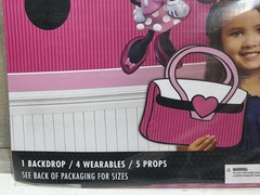 DISNEY MINNIE MOUSE PHOTO BOOTH KIT with: 1-BACKDROP, 4-WEARABLES, and 5-PROPS