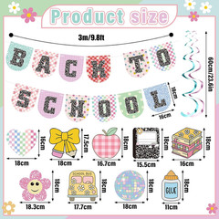 30 Pcs Back to School Banner First Day of School Decorations Pastel Welcome Back