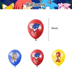 Sonic the Hedgehog Birthday Party Supplies Kits,for Kids Birthday Party Decorati