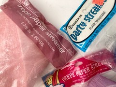 VTG 9 Rolls Crepe Paper 100 Yds Used & New Party Streamers American Greetings