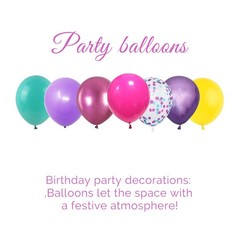 Purple Pink Blue Confetti Balloon, Balloons Party Decorations- 12in Hot Pink …