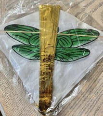 Vintage 90s NWT Dragonfly Rice Paper Kite Party Decor Garland Unique Deadstock