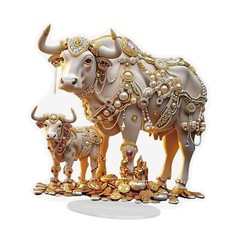 Acrylic Cows Table Decoration 2D Flat Sign for Display Shelf Corner Home
