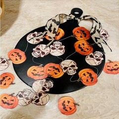 10pc Halloween Pumpkin Skull Garland 8ft Hanging Streamers Spooky Party Decor