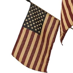 Five Tea-Stained Flags, Vintage US Small Flags Patriotic Decoration For Wall Art